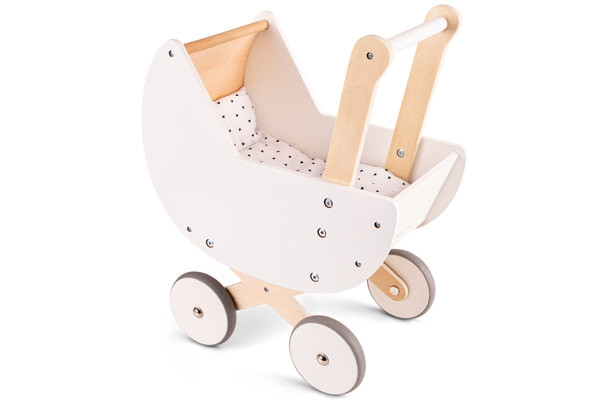 Poppenwagen wit van New Classic Toys
