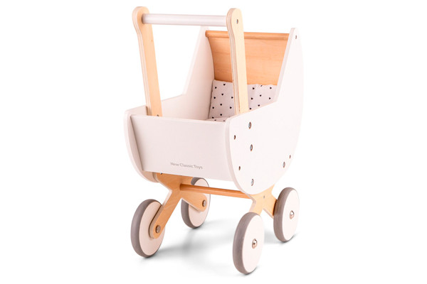 Stabiele houten poppenwagen