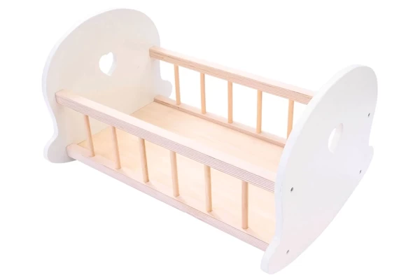 Stevig houten poppenbedje