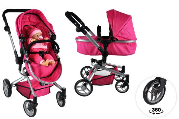Poppenwagen en buggy 2in1.