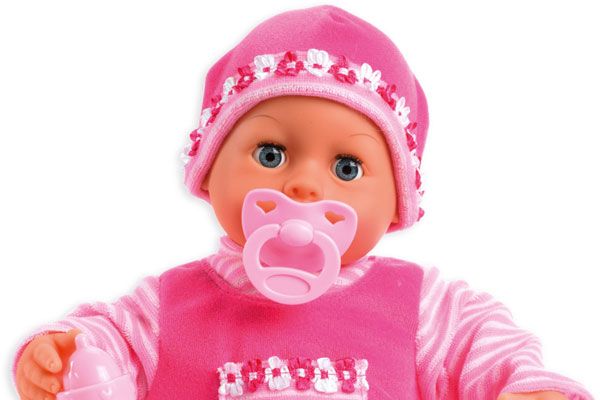 Natuurlijk heeft de babypop een speentje.