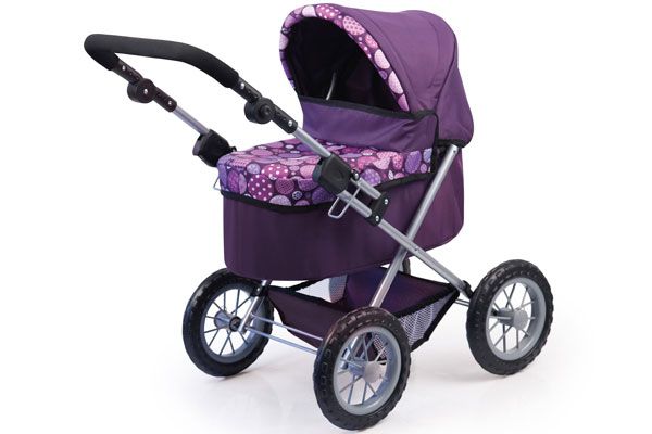 De poppenwagen heeft een verstelbare duwstang (39-68 cm).