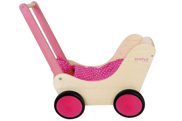 Houten poppenwagen van Simply for Kids.