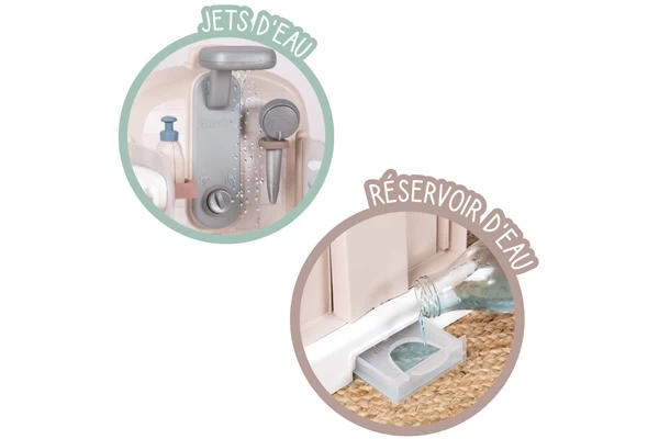 Vul het reservoir met water en druk op de douchekop