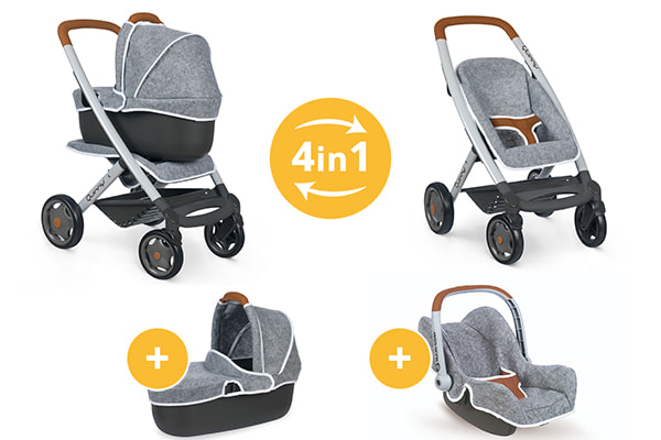 Poppenwagen, buggy, wiegje en autozitje