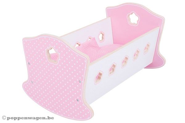 Prachtig poppenwiegje met lekker zacht poppendekentje.